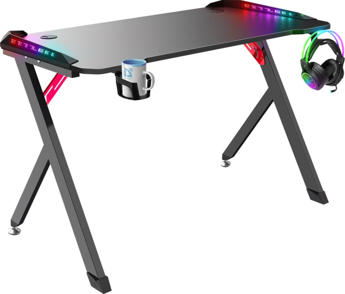 картинка Компьютерный стол Defender Spirit RGB подвес кружки+гарнитуры от интернет-магазина itsklad.kz