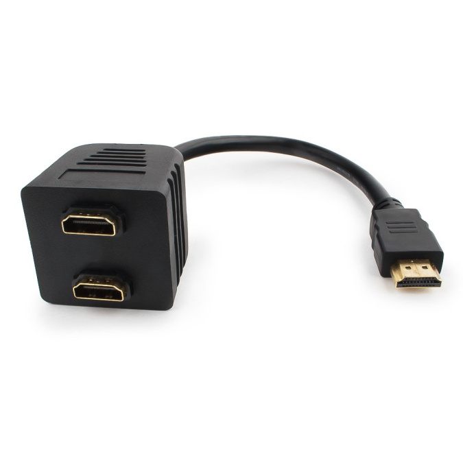 картинка Разветвитель HDMI Cablexpert DSP-2PH4-002, HD19F/2x19F, 1 компьютер => 2 монитора, пасcивный, Full-H от интернет-магазина itsklad.kz