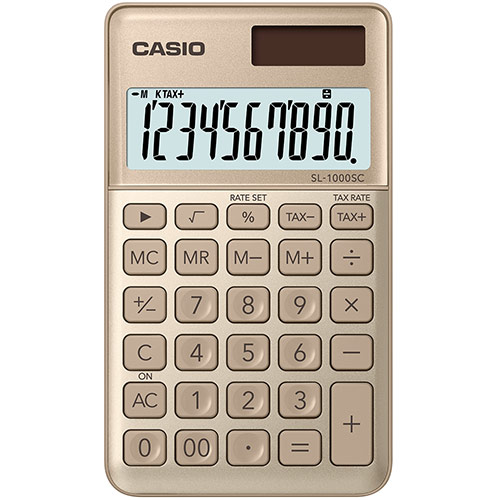 картинка Калькулятор карманный CASIO SL-1000SC-GD-W-EP от интернет-магазина itsklad.kz