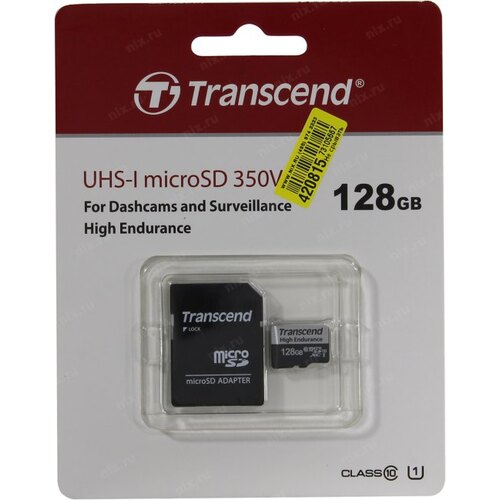 картинка Карта памяти MicroSD 128GB Class 10 U1 Transcend TS128GUSD350V от интернет-магазина itsklad.kz