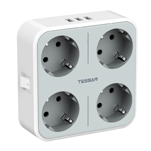 картинка Сетевой фильтр Tessan TS-302-DE серый от интернет-магазина itsklad.kz