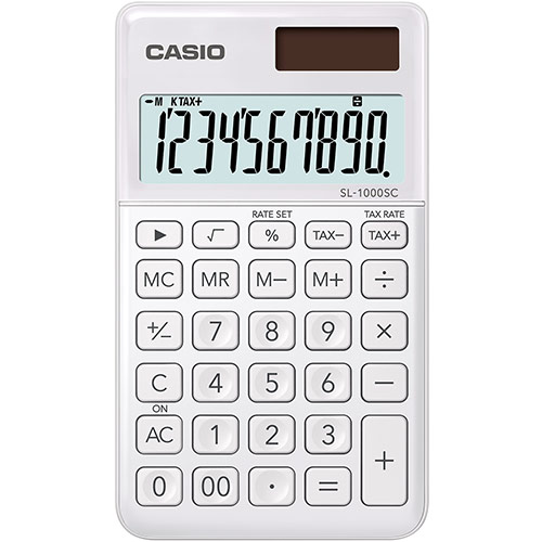 картинка Калькулятор карманный CASIO SL-1000SC-WE-W-EP от интернет-магазина itsklad.kz
