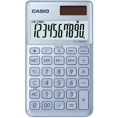 картинка Калькулятор карманный CASIO SL-1000SC-BU-W-EP от интернет-магазина itsklad.kz