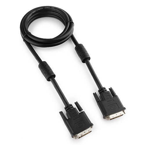 картинка Кабель DVI-D single link Cablexpert CC-DVI-BK-6, 19M/19M, 1.8м, черный, экран, феррит.кольца, пакет от интернет-магазина itsklad.kz