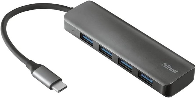 картинка Разветвитель Trust Halyx 4 in 1 USB-C 3.2 серый от интернет-магазина itsklad.kz