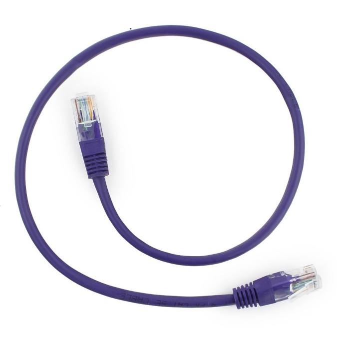 картинка Патч-корд UTP Cablexpert PP12-0.5M/V кат.5e, 0.5м, литой, многожильный (фиолетовый) от интернет-магазина itsklad.kz