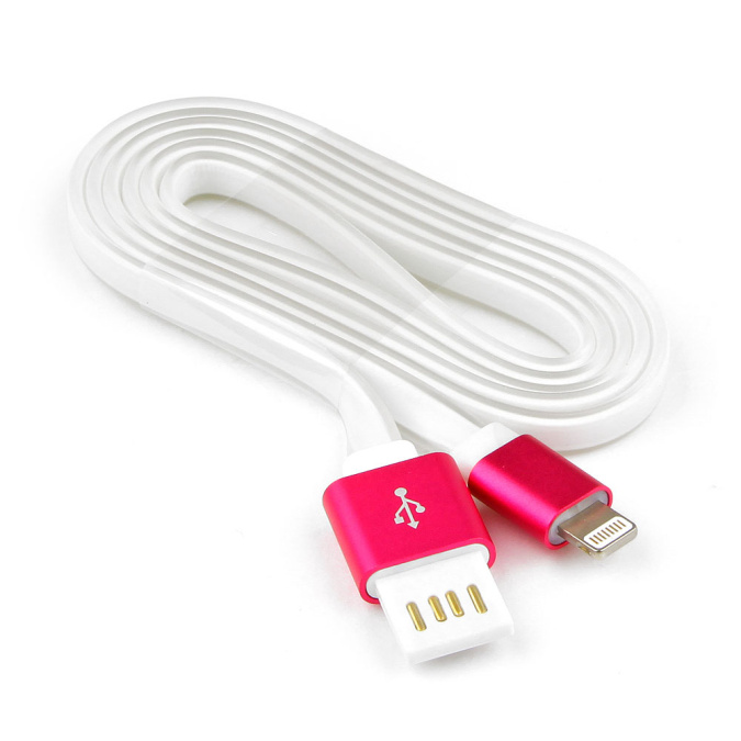 картинка Кабель USB 2.0 Cablexpert CC-ApUSBr1m, AM/Lightning 8P, 1м, мультиразъем USB A, силикон шнур, розов. от интернет-магазина itsklad.kz