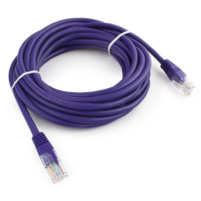 картинка Патч-корд UTP Cablexpert PP12-5M/V кат.5e, 5м, литой, многожильный (фиолетовый) от интернет-магазина itsklad.kz