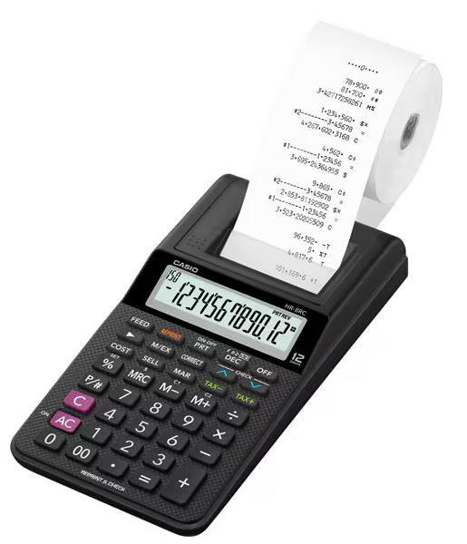 картинка Калькулятор печатающий CASIO HR-8RCE-BK-W-EC от интернет-магазина itsklad.kz
