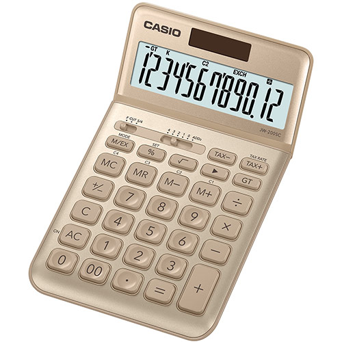 картинка Калькулятор настольный CASIO JW-200SC-GD-W-EP от интернет-магазина itsklad.kz