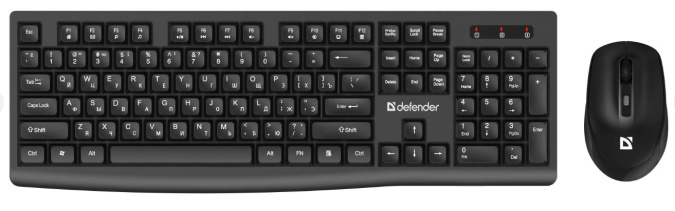 картинка Комплект беспроводной клавиатура+мышь Defender Seoul C-972 RU,черный от интернет-магазина itsklad.kz