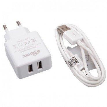 картинка Зарядное устройство сетевое Ritmix RM-2095AC белый 2 USB от интернет-магазина itsklad.kz