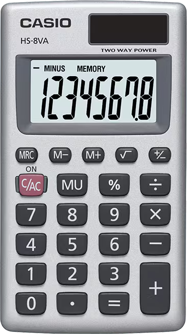 картинка Калькулятор карманный CASIO HS-8VA-W-EP от интернет-магазина itsklad.kz