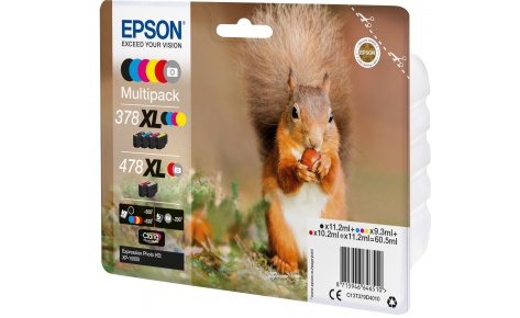 картинка Картридж Epson C13T379D4020  478XL Mpack Ink(Bk.C.M.Y.R.GY) RF/AM Tag набор 6 шт. от интернет-магазина itsklad.kz