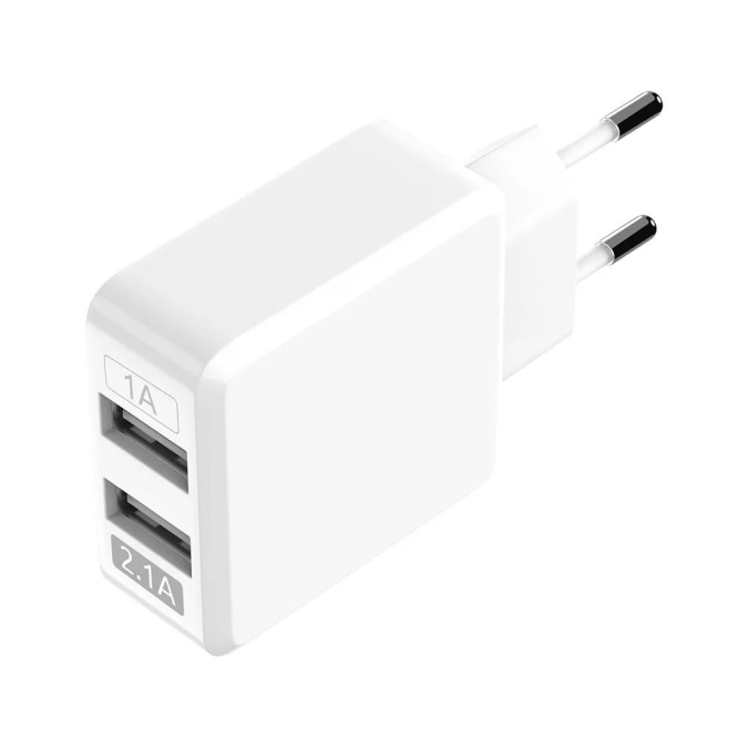 картинка Зарядное устройство сетевое Olmio USB 2.1A, 2USB от интернет-магазина itsklad.kz