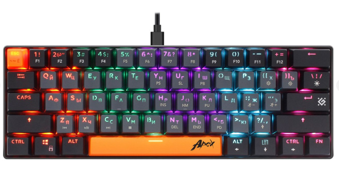 картинка Клавиатура игровая механическая Defender Apex GK-002 RU серый от интернет-магазина itsklad.kz
