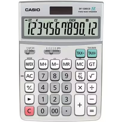 картинка Калькулятор настольный CASIO DF-120ECO-W-EP от интернет-магазина itsklad.kz