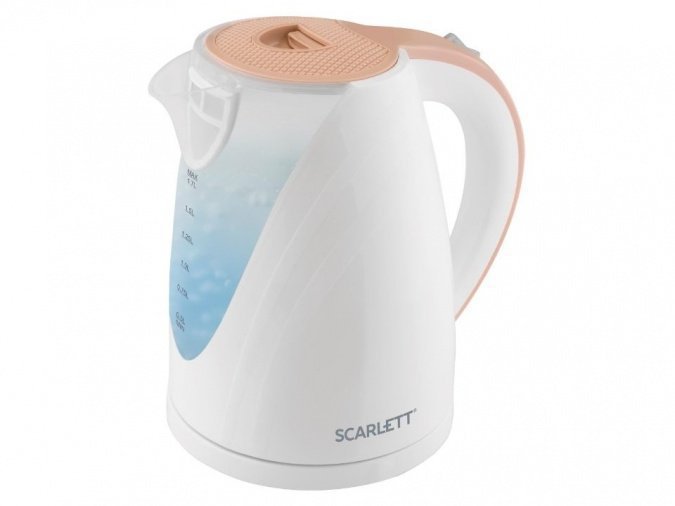 Электрический чайник Scarlett SC-EK18P43 бело-бежевый