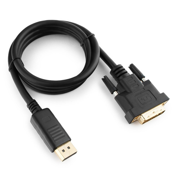 картинка Кабель DisplayPort->DVI Cablexpert CC-DPM-DVIM-1M, 1м, 20M/25M, черный, экран, пакет от интернет-магазина itsklad.kz