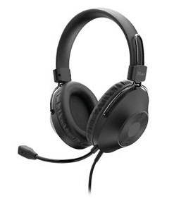 картинка Наушники-гарнитура проводная Trust Ozo USB черный от интернет-магазина itsklad.kz