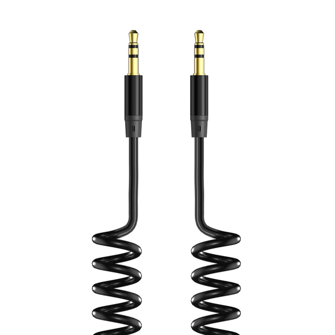 картинка Аудиокабель AUX 3.5(m)-3.5(m), 1.8м, Olmio, черный от интернет-магазина itsklad.kz