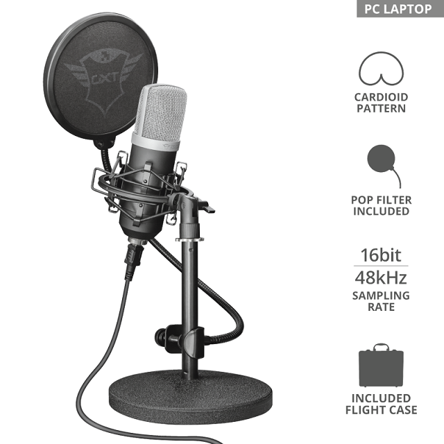 картинка Студийный USB-микрофон Trust GXT 252 EMITA STREAMING MICROPHONE от интернет-магазина itsklad.kz