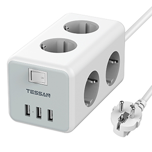 картинка Сетевой фильтр Tessan TS-306 серый от интернет-магазина itsklad.kz