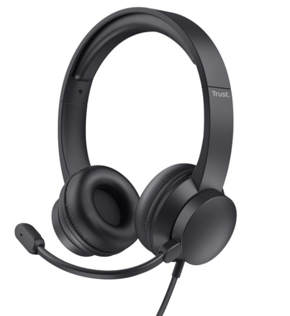 картинка Наушники-гарнитура проводная Trust Ayda USB черный от интернет-магазина itsklad.kz