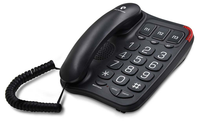 картинка Телефон проводной Texet TX-214 черный от интернет-магазина itsklad.kz