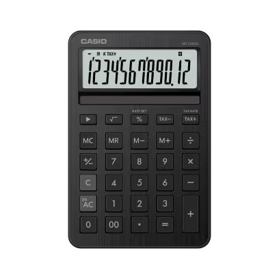 картинка Калькулятор настольный CASIO MS-200DQ-BK-W-EP черный от интернет-магазина itsklad.kz