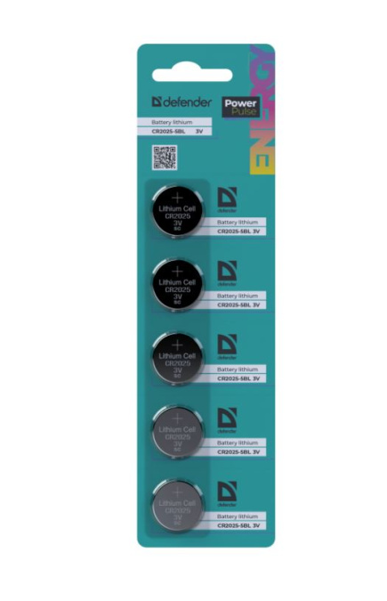 картинка Элемент питания Defender CR2025-5BL блистер от интернет-магазина itsklad.kz