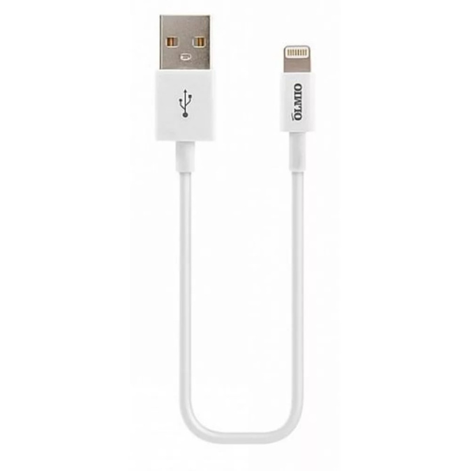 картинка Кабель Olmio USB 2.0 - Lightning, для Apple iPhone/iPod/iPad, 1м, белый от интернет-магазина itsklad.kz