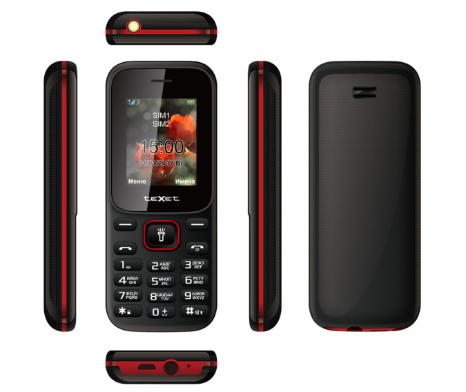картинка Мобильный телефон Texet TM-128 черно-красный от интернет-магазина itsklad.kz