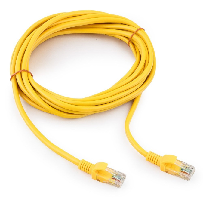 картинка Патч-корд UTP Cablexpert PP12-5M/Y кат.5e, 5м, литой, многожильный (жёлтый) от интернет-магазина itsklad.kz