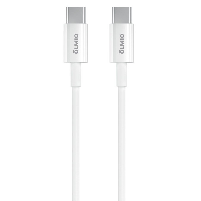 картинка Кабель Olmio PD, Type-C - Type-C  1м, 3А, белый от интернет-магазина itsklad.kz