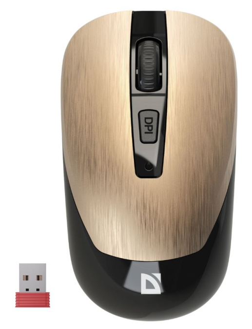 картинка Мышь беспроводная Defender Wave MM-995 бесшумная золото от интернет-магазина itsklad.kz
