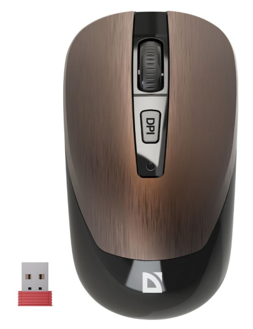 картинка Мышь беспроводная Defender Wave MM-995 бесшумная бронза от интернет-магазина itsklad.kz
