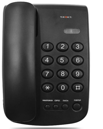 картинка Телефон проводной Texet TX-241 чёрный от интернет-магазина itsklad.kz