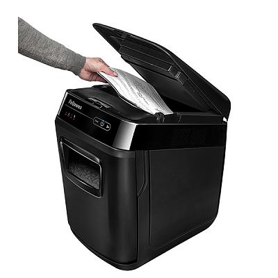 картинка Шредер Fellowes® AutoMax® 200C, автоподача, DIN P-4, 4х38мм, 200 лст. авто, 10 ручн., 32 лт от интернет-магазина itsklad.kz