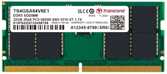картинка Память оперативная DDR5 Notebook Transcend TS4GSA64V6E1 32GB 5600 MT/s от интернет-магазина itsklad.kz