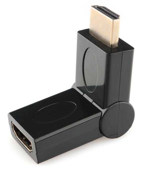 картинка Переходник HDMI <-> HDMI Cablexpert A-HDMI-FFL2, 19F/19M, вращающийся на 180 град, золотые разъемы,  от интернет-магазина itsklad.kz