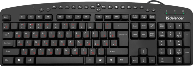 картинка Клавиатура проводная Defender Atlas HB-450 RU,черный от интернет-магазина itsklad.kz
