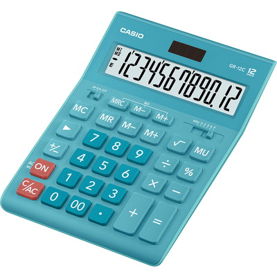 картинка Калькулятор настольный CASIO GR-12C-LB-W-EP бирюза от интернет-магазина itsklad.kz