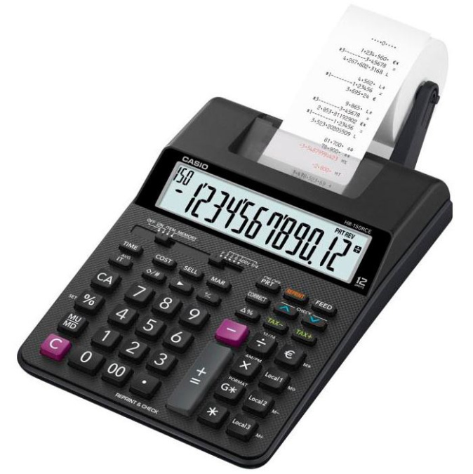 картинка Калькулятор печатающий CASIO HR-150RCE-WB-EC, ЗУ в комплекте от интернет-магазина itsklad.kz