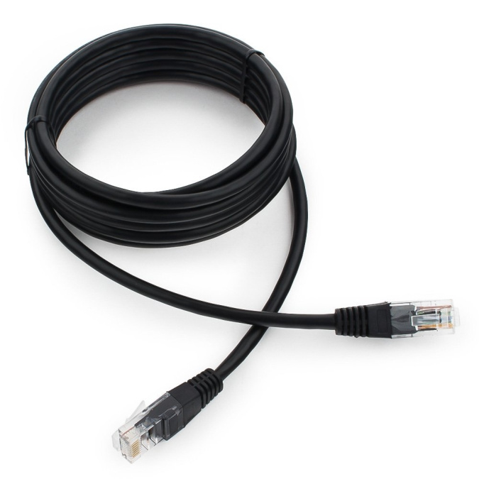 картинка Патч-корд UTP Cablexpert PP12-3M/BK 5e, 3м, литой, многожильный (чёрный) от интернет-магазина itsklad.kz