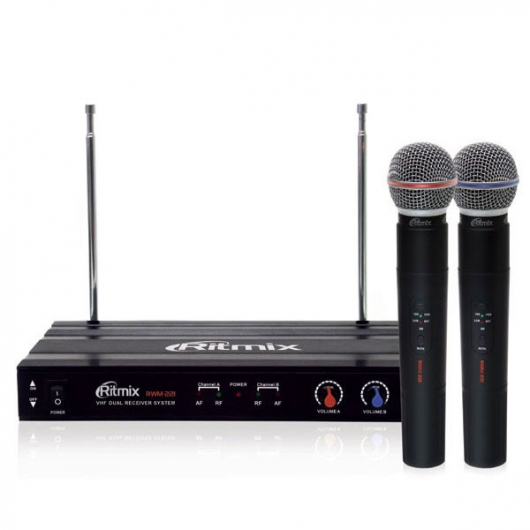 картинка Микрофонная беспроводная система Ritmix RWM-221 серебро  от интернет-магазина itsklad.kz