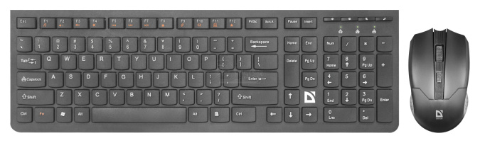 картинка Комплект беспроводной клавиатура+мышь Defender Columbia C-775 RU,черный,мультимедиа от интернет-магазина itsklad.kz