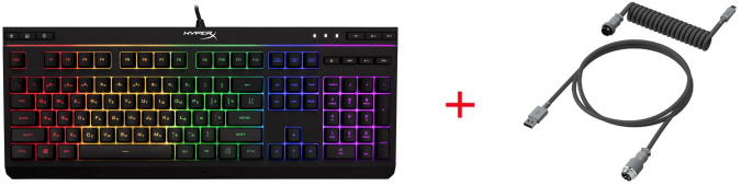 картинка Клавиатура HyperX Alloy Core RGB HX-KB5ME2-RU 4P4F5AX#ACB + Кабель USB-C Coiled 6J679AA от интернет-магазина itsklad.kz