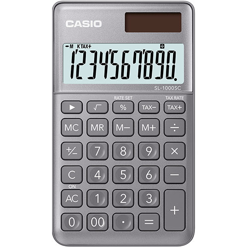 картинка Калькулятор карманный CASIO SL-1000SC-GY-W-EP от интернет-магазина itsklad.kz