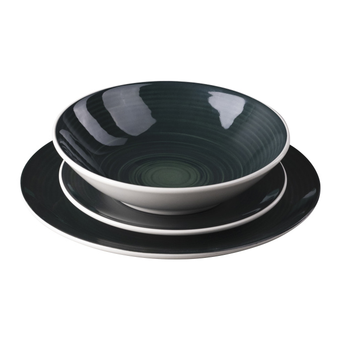 картинка Набор посуды Bergner Classique BG BG-10233-GR (12 тарелок) зеленый от интернет-магазина itsklad.kz